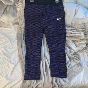 Nike Purple and Black Polkadot Leggings